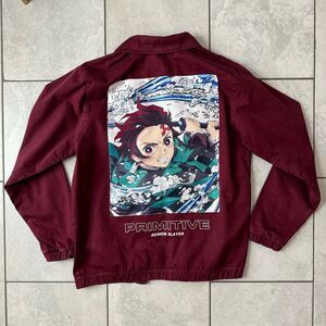 Primitive X Demon Slayer Jacket Size M Maroon Tanjiro Kamado Limited
